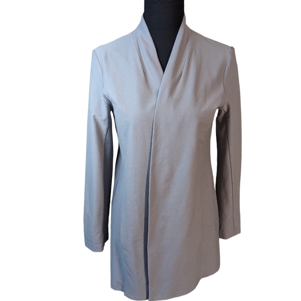 Eileen Fisher women's grey jacket oversized in XS. Invisible pockets career